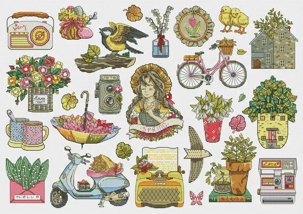 Exclusive Sampler Spring - PDF Cross Stitch Pattern