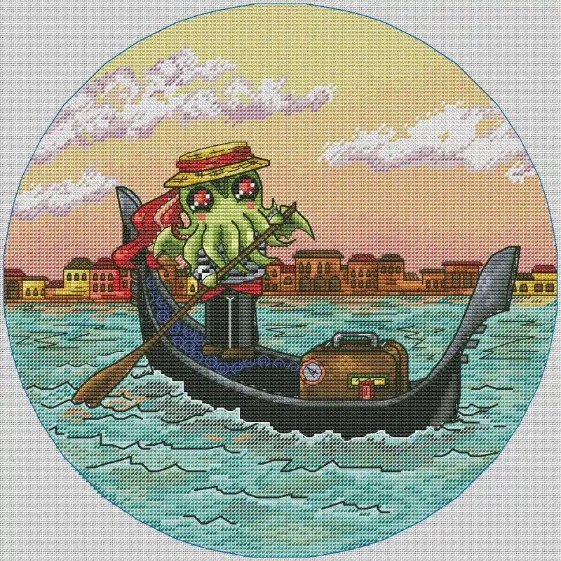 Buy Today Cthulhu in Venice - PDF Cross Stitch Pattern
