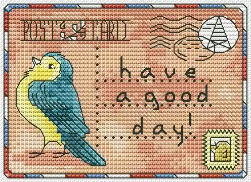 Discount Postcard with a Bird - PDF Cross Stitch Pattern