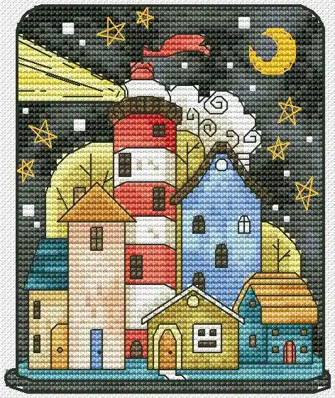 Lighthouse Night - PDF Cross Stitch Pattern Low Price