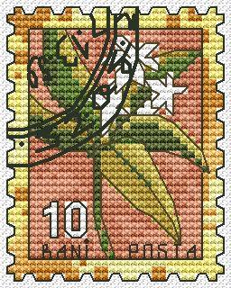 Stamp with Flower - PDF Cross Stitch Pattern Best Choice