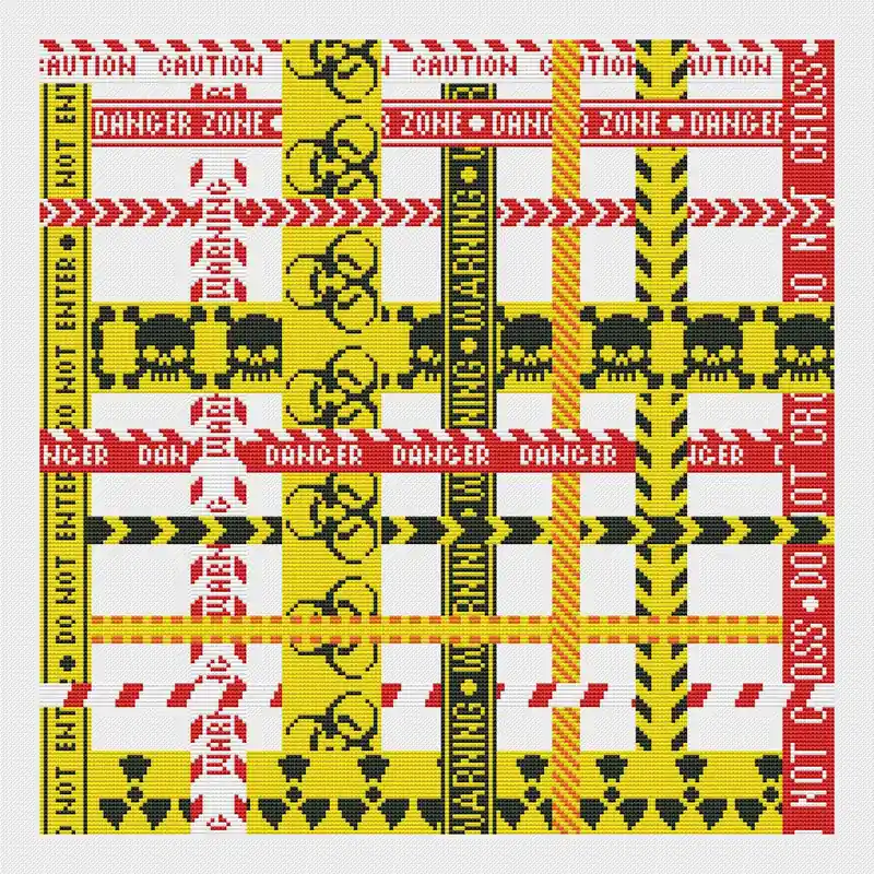 Danger Pillow - PDF Cross Stitch Pattern Markdown