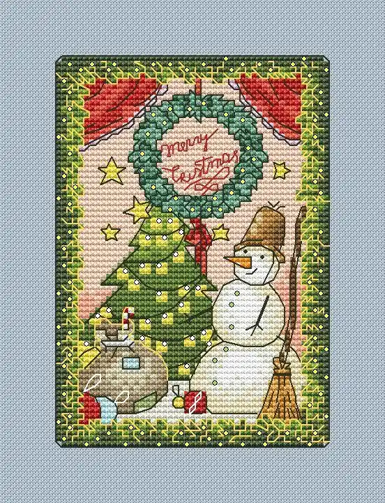 Warranty Included Christmas Card 19 - PDF Cross Stitch Pattern