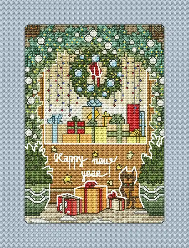 Christmas Card 12 - PDF Cross Stitch Pattern Worldwide Shipping