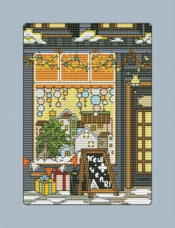 Christmas Card 9 - PDF Cross Stitch Pattern Professional Grade