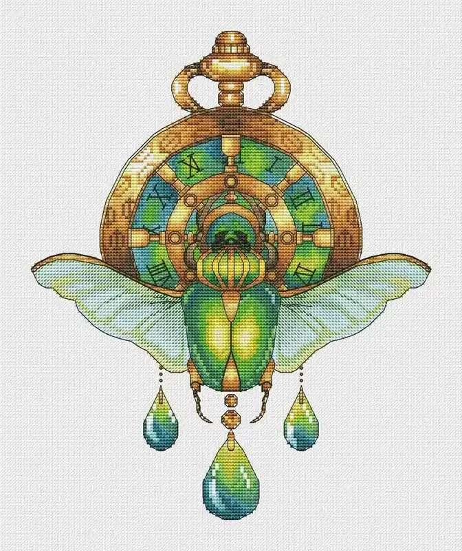 Time Flies. Beetle - PDF Cross Stitch Pattern Must Have