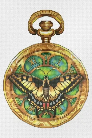 Authentic Time Flies. Butterfly - PDF Cross Stitch Pattern