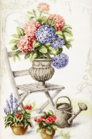 Cross-stitch kit M-360C " Summer still life with hydrangea " Best Choice