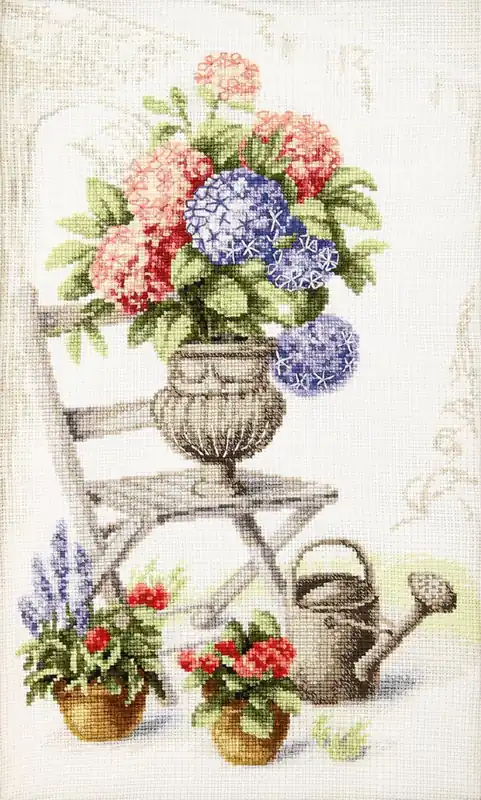 Cross-stitch kit M-360C " Summer still life with hydrangea " Best Choice