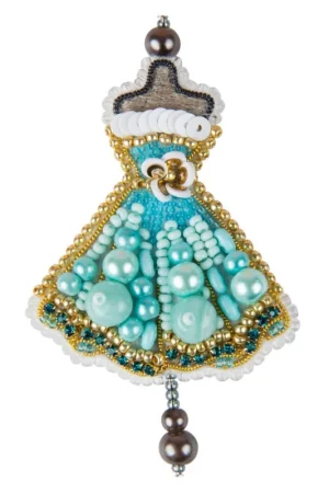 BP-322C Beadwork kit for creating brooch Crystal Art "Dress" Money Back Guarantee