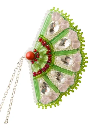 BP-303C Beadwork kit for creating brooch Crystal Art "Fan" Same Day Shipping