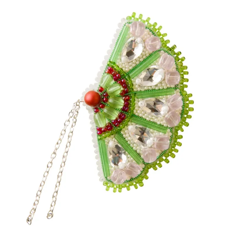 BP-303C Beadwork kit for creating brooch Crystal Art "Fan" Same Day Shipping