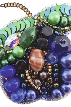 BP-277C Beadwork kit for creating brooch Crystal Art "Plum" Hot Picks