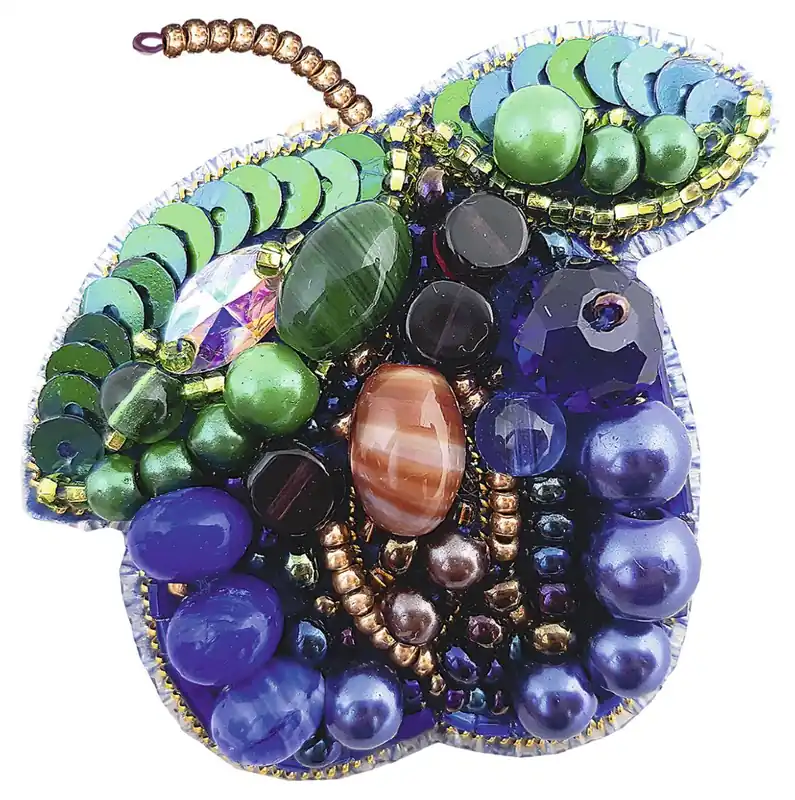 BP-277C Beadwork kit for creating brooch Crystal Art "Plum" Hot Picks