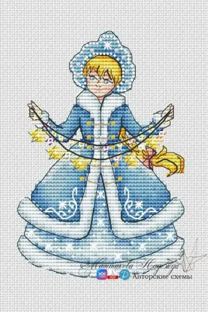 Buy Online Snow Maiden with A Garland - PDF Cross Stitch Pattern