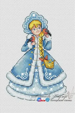 Low Price Snow Maiden & Bullfinches - PDF Cross Stitch Pattern
