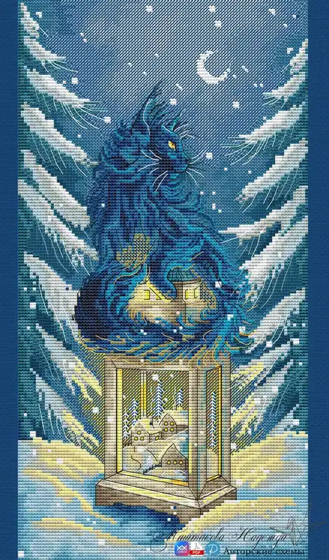 Direct From Factory Yule Cat - PDF Cross Stitch Pattern