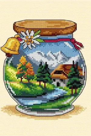Must Have Complete counted cross stitch kit  "Vacation memories - Mountains"