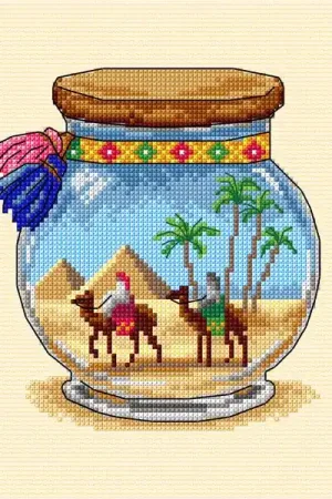 Complete counted cross stitch kit "Vacation memories - Pyramids" Free Delivery