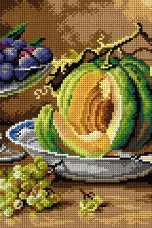 Weekend Sale Gobelin canvas for halfstitch without yarn after Louis Letsch - Still Life Pumpkins