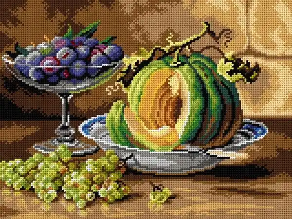 Weekend Sale Gobelin canvas for halfstitch without yarn after Louis Letsch - Still Life Pumpkins
