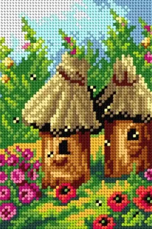 Sale Gobelin canvas for halfstitch without yarn Beehives