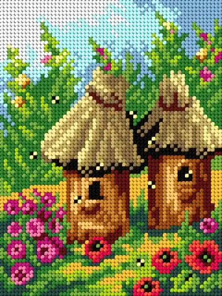 Sale Gobelin canvas for halfstitch without yarn Beehives