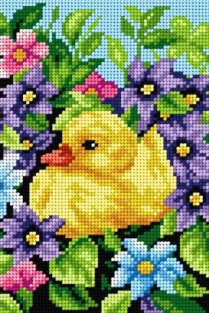 Gobelin canvas for halfstitch without yarn Duckling Affordable