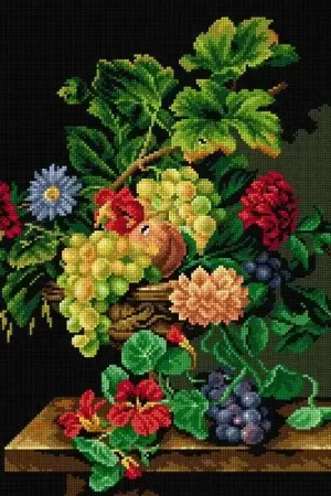 Best Price Gobelin canvas for halfstitch without yarn after Jean-Claude Rubellin - Still Life with Flowers