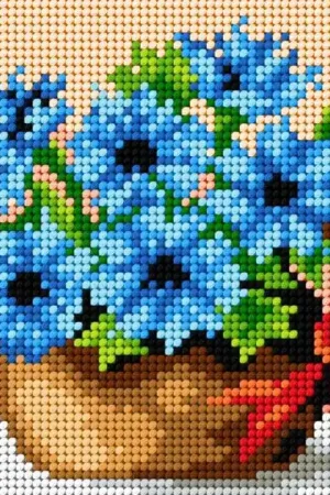 Gobelin canvas for halfstitch without yarn Basket of Cornflowers Don’t Miss Out