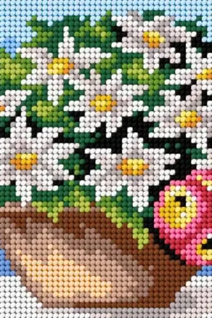 Gobelin canvas for halfstitch without yarn Basket of White Flowers Deal