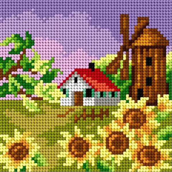 In Demand Gobelin canvas for halfstitch without yarn Four Seasons - Autumn