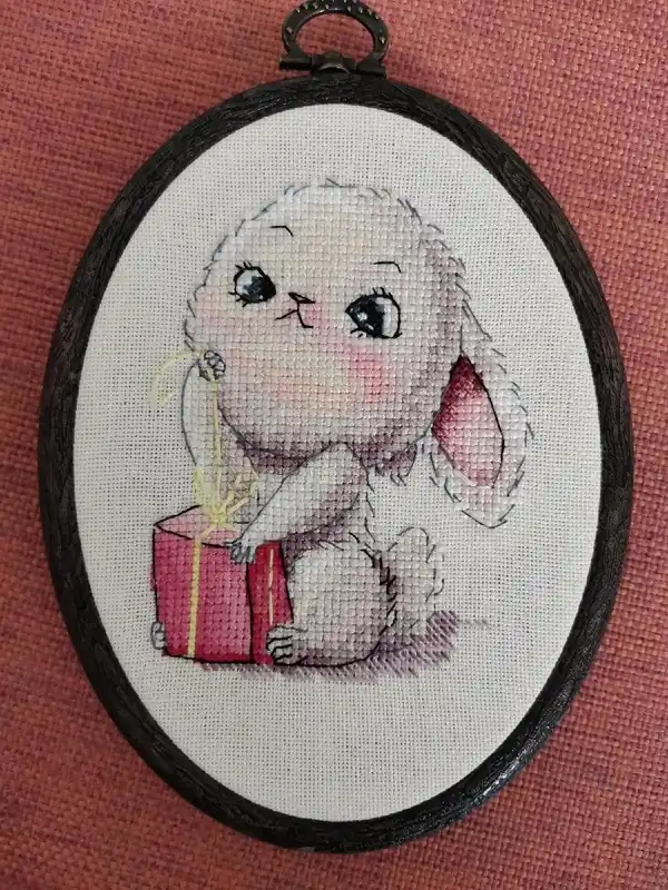 Bunny with a gift - PDF Cross Stitch Pattern Direct From Manufacturer
