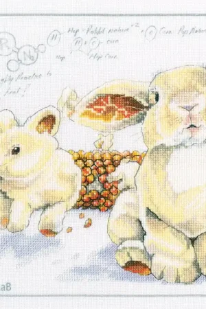 Best Choice Cross-stitch Kit with printed background "Hop-corn" M70043