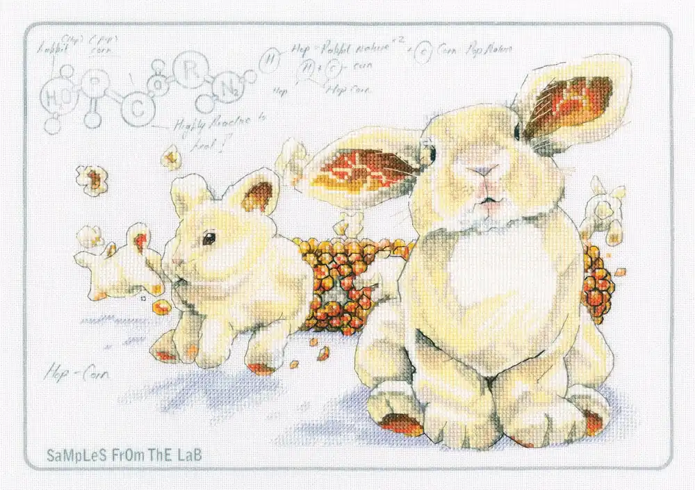 Best Choice Cross-stitch Kit with printed background "Hop-corn" M70043