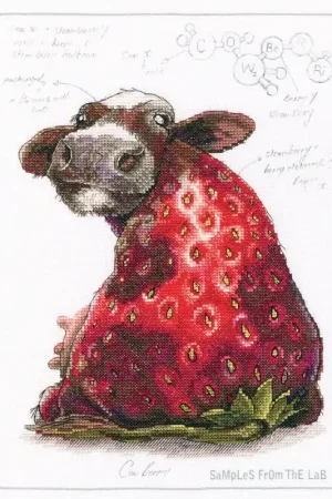 Limited Offer Cross-stitch Kit with printed background "Cow Berry" M70041