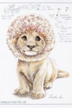 Special Discount Cross-stitch Kit with printed background "DaNDY LiON" M70040