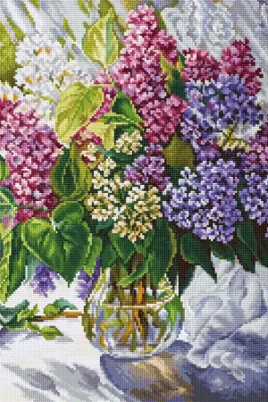 Lilac Bouquet B7015L Counted Cross-Stitch Kit Instant Buy