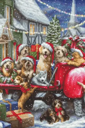 Puppies Christmas B2414L Counted Cross-Stitch Kit Fresh Stock