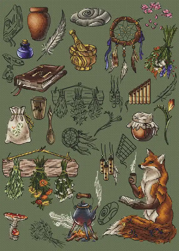 Limited Edition Fox-enchantress - PDF Cross Stitch Pattern