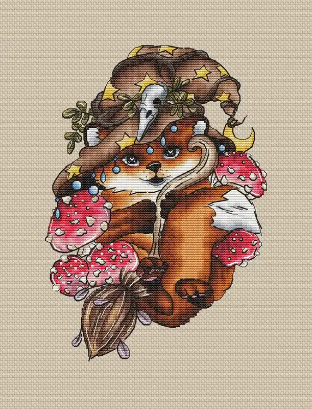 Hot Picks Little Fox witch - PDF Cross Stitch Pattern