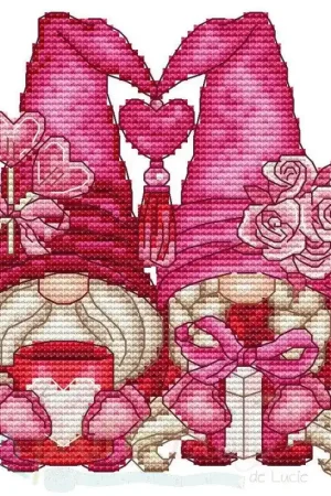 Affordable Valentines Gnomes - PDF Cross Stitch Pattern