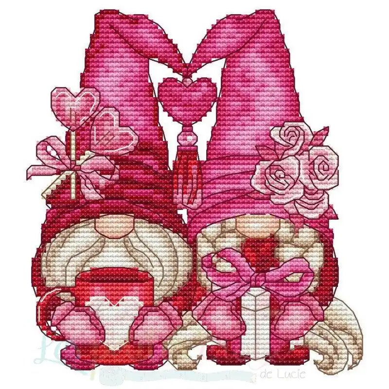 Affordable Valentines Gnomes - PDF Cross Stitch Pattern