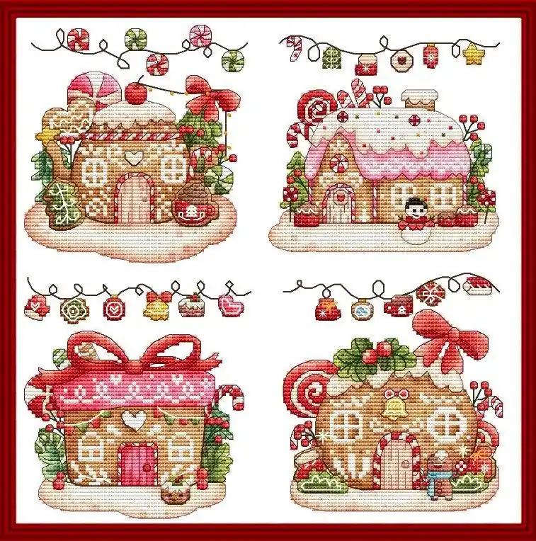Gingerbread houses 2023 - PDF Cross Stitch Pattern Trusted Brand