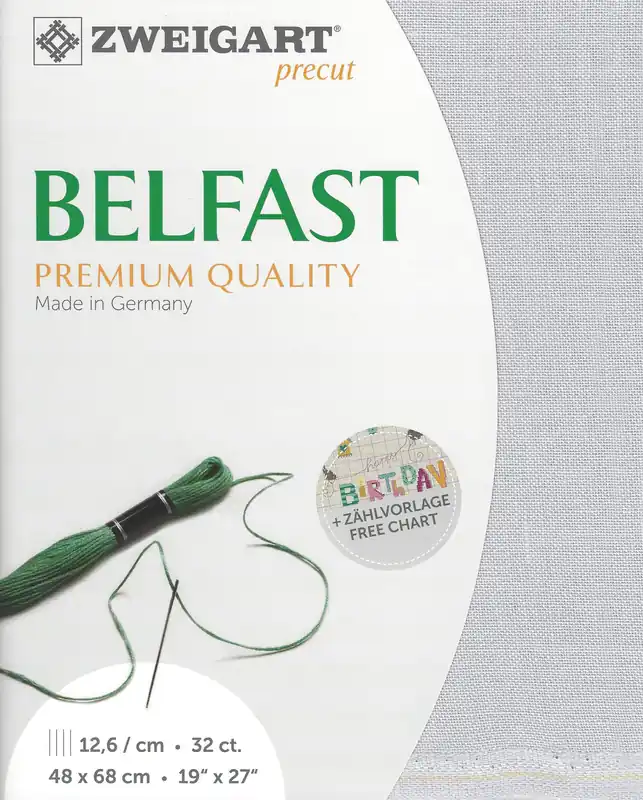 Certified Precut Zweigart Belfast 3609/705 Pearl Gray