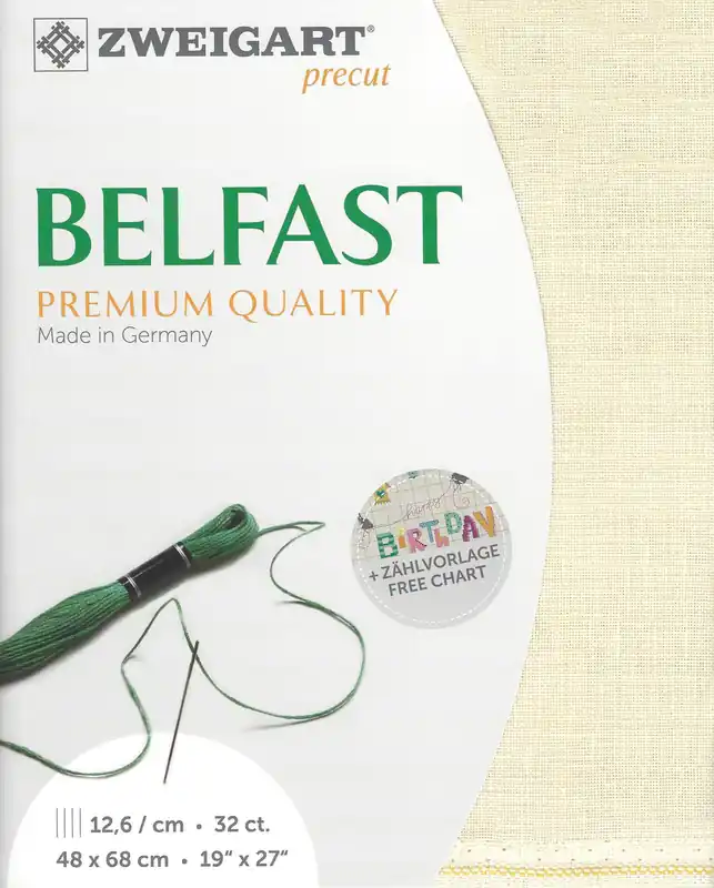 Precut Zweigart Belfast 3609/222 Cream Clearance
