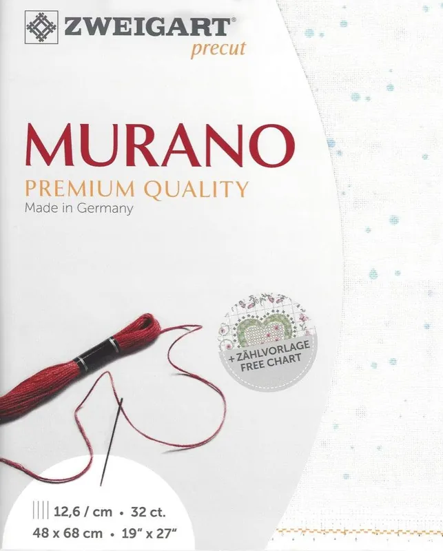 Precut Zweigart Murano Splash 3984/1299 Antique White Mint Splash Editor’s Pick