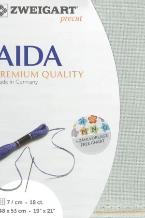Precut Zweigart Fein-Aida 18 ct. 3793/718 Confederate Grey One Day Deal