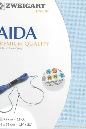 Precut Zweigart Fein-Aida 18 ct. 3793/503 Sky Blue Crafted