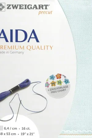 Buy Direct Precut Zweigart Aida 3251/550 Ice Blue